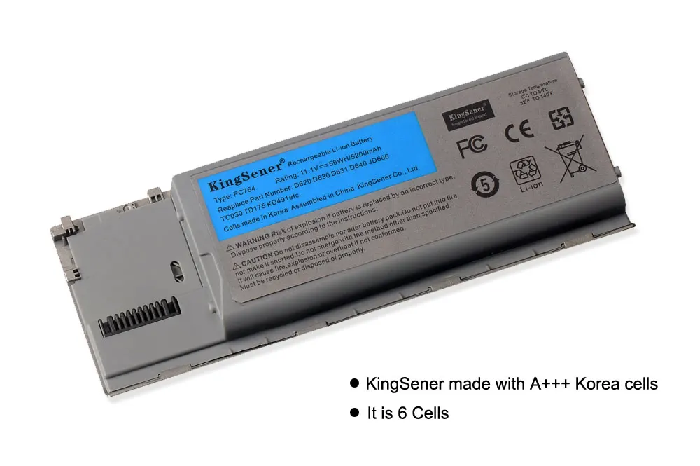 KingSener 11,1 В 5200 мАч Корея сотовый PC674 Батарея для DELL D620 D630 D631 D640 D63C D630N D631N D830N JD606 TC030 TD175 KD491