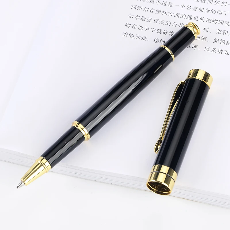 

Роскошные брендовые деловые офисные шариковые ручки, черная золотая металлическая средняя Шариковая ручка для письма, школьные канцелярск...