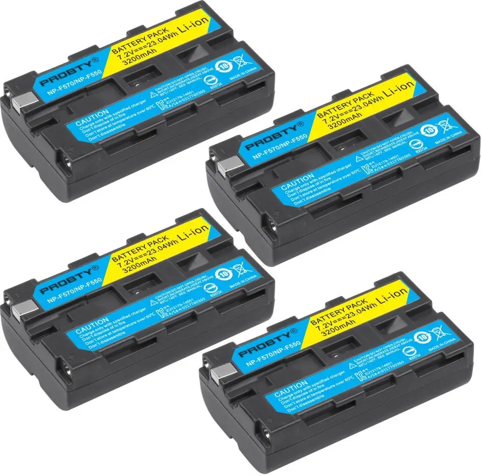 4 pcs Battery Для sony NP-F550 NP F570 NP F550 батарея для sony CCD-RV200 SC5 TR940 TR917 Камера CN-160 CN-216 CN-304 YN 300 VL600 светодиодный видео - Цвет: 4 pcs Battery
