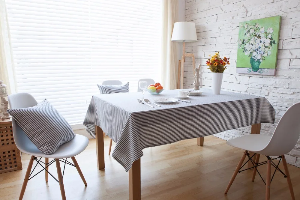 Льняные хлопковые скатерти для прямоугольных столов клетчатые стола льняная