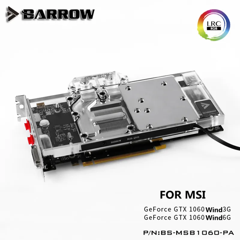 Barrow GPU водяной блок для MSI GTX1060 радиатор водяного охлаждения|gpu water block|water blockgpu |