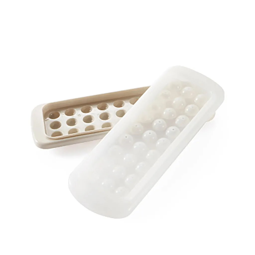 2019 hot sale Summer Ice Cube Mold Tray Plastic Freezing Box Fruit Jelly Maker Mould With Cover Lid Flexible Plate |