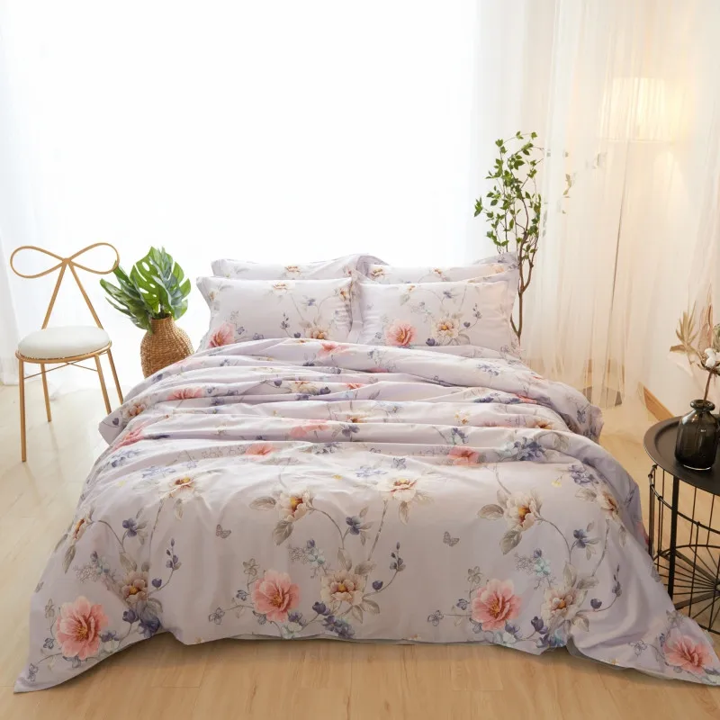 Комплект постельного белья из 4 предметов египетского хлопка с шелковистым