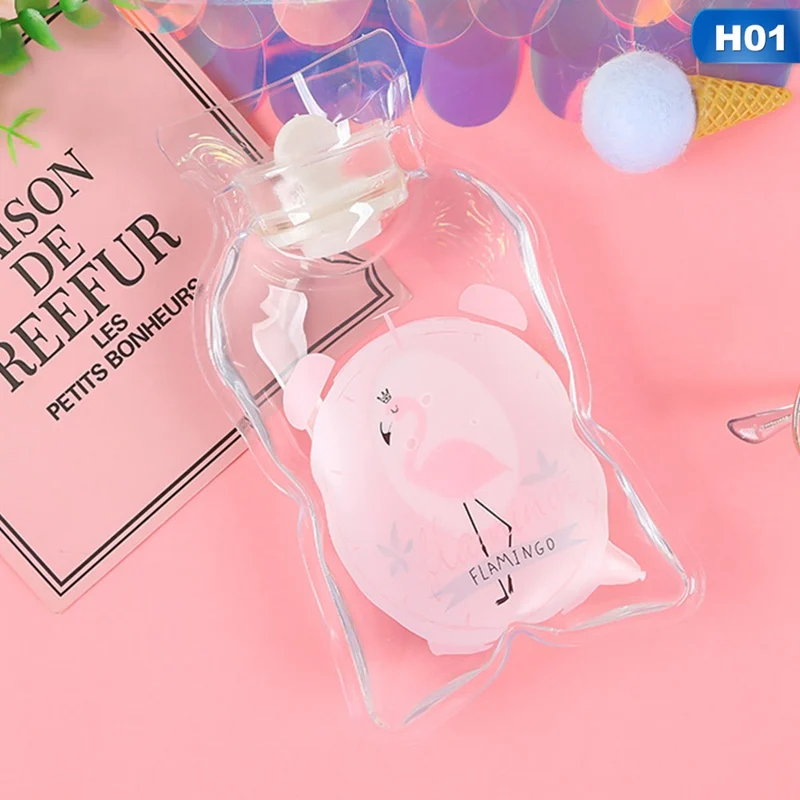 H01 Прозрачный мультфильм Единорог ручной Po Теплая бутылка для воды мини портативный ручной подогреватель для девочек карман ноги согревающий грелки мешок - Цвет: H01