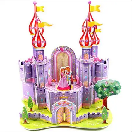 3D Puzzle Jigsaw Baby toy Kid Early learning Castle Construction pattern gift For Children Brinquedo Educativo Houses Puzzle WYQ