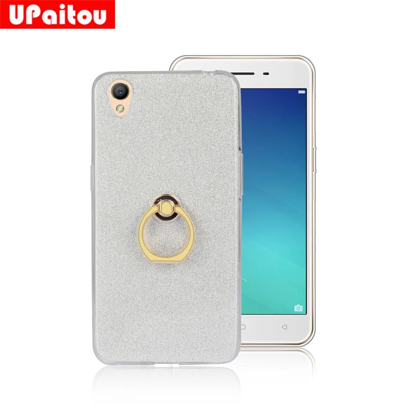 Upaitou с сияющими блестками чехол для OPPO A37 палец кольцо держатель Мягкие TPU