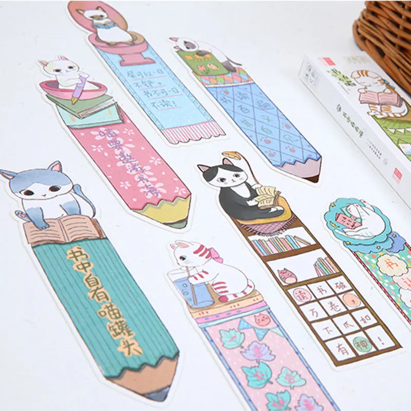30 шт./коркор. креативная Милая Закладка в виде кота канцелярские закладки Kawaii