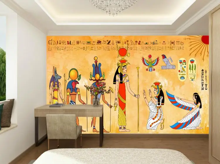 Пользовательские европейские статуи египетского фараона большой росписи ретро