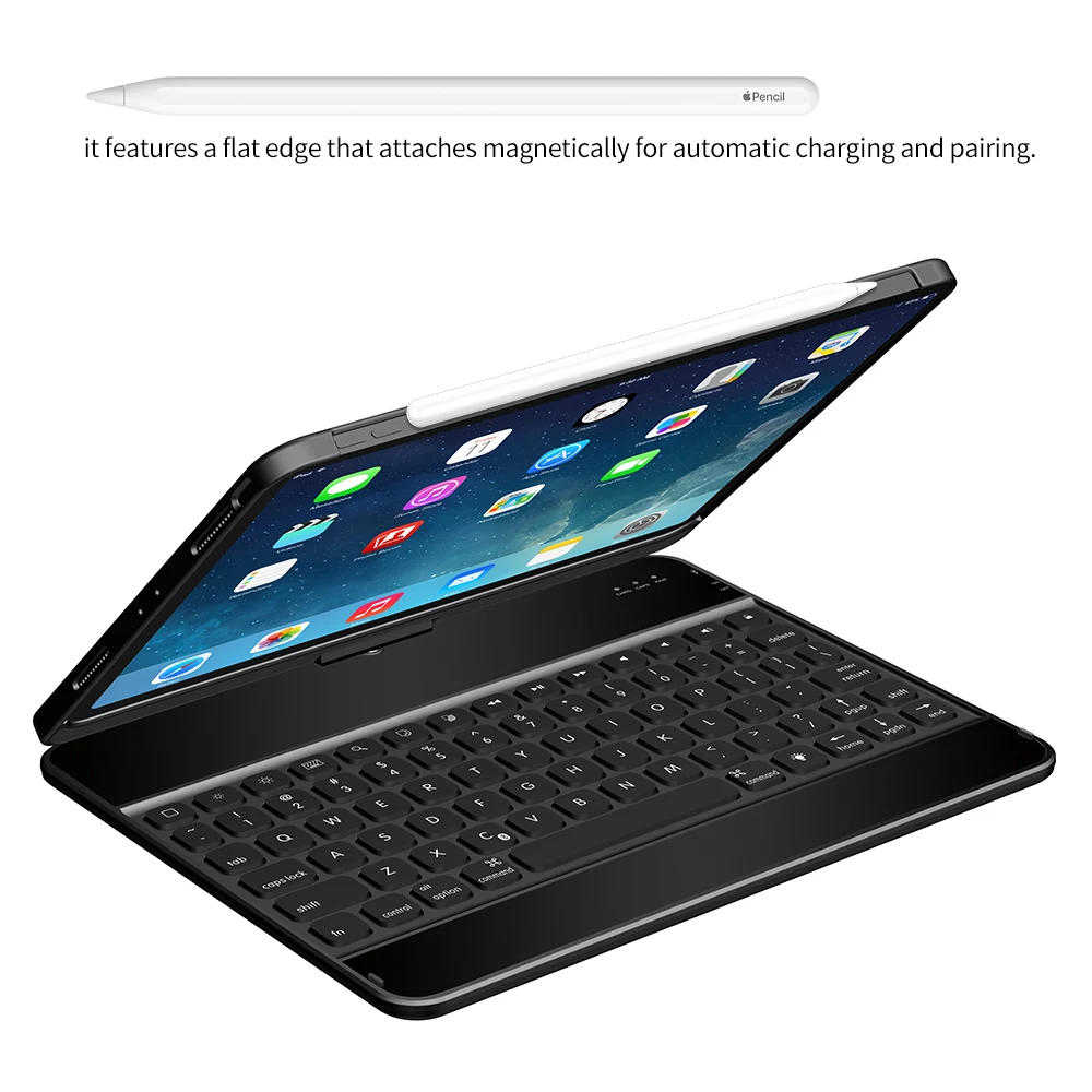 Чехол для ipad pro 11 дюймов с беспроводной Bluetooth-клавиатурой вращающаяся на 360