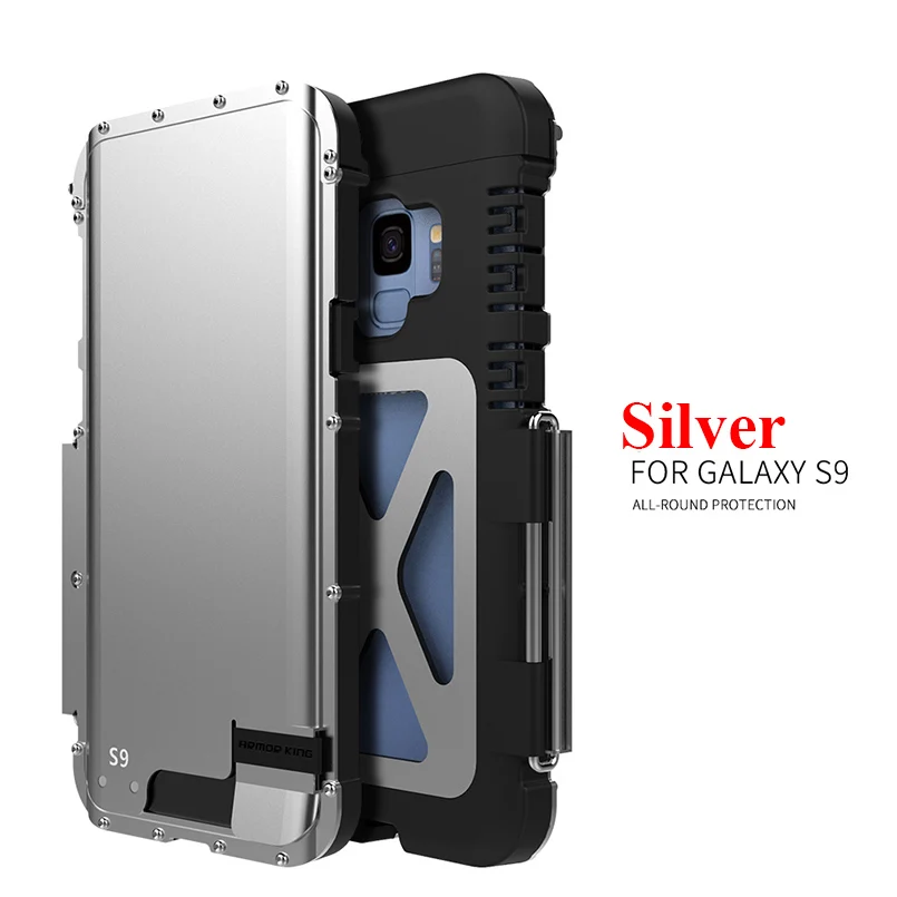 Чехол для телефона samsung Galaxy S9 Armor из нержавеющей стали сверхмощная Защитная обшивка складной чехол-подставка для samsung S9 Plus