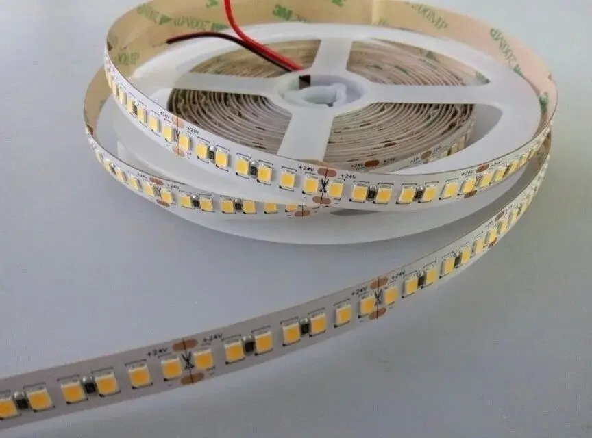 

2835 SMD 196leds/m DC24V led flexible strip;5m long;196W;white PCB;non-waterproof;IP33