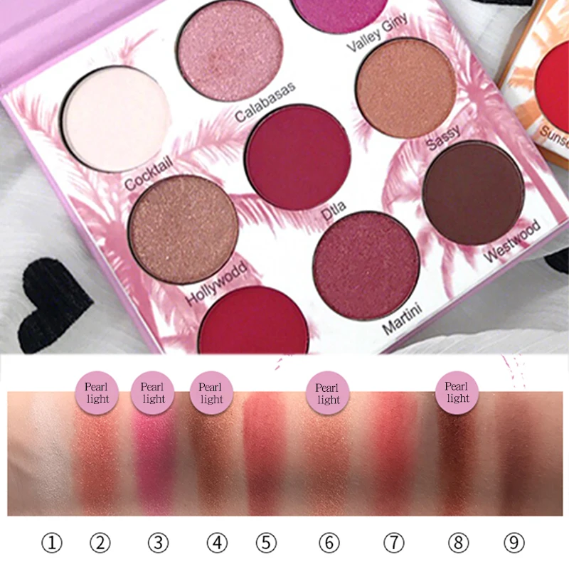 Высоко Качественные тени для век 9 Цвета палитры теней матовые мерцающие