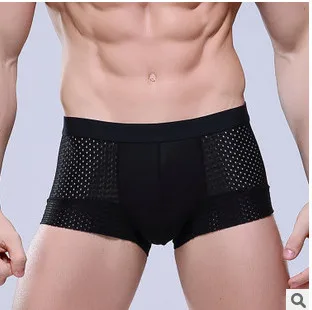 Летние крутые сетчатые мужские трусы из бамбукового волокна нижнее белье