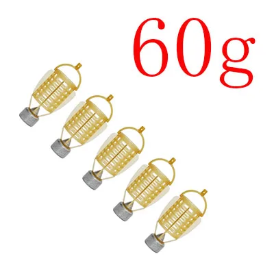 60g JSM 5 шт/лот 30 г-80 г рыболовные снасти для ловли карпа для рыбы, держатель для еды, клетка с свинцовым грузило для подледной рыбалки, оборудование, инструменты - Цвет: 60g