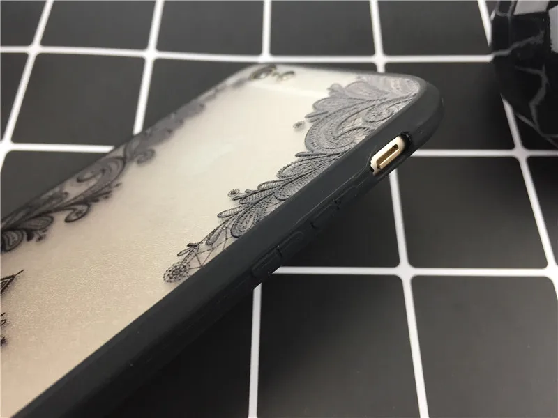 DS-LOVEHUI сексуальный ретро цветочный чехол для телефона iPhone 8 7 6 6s Plus X 5 5S SE черный