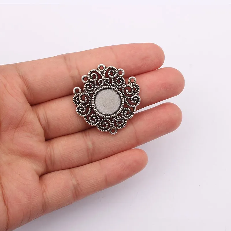 10 шт. антикварная филигранная искусственная подвеска 12 мм круглая пустая кабошон