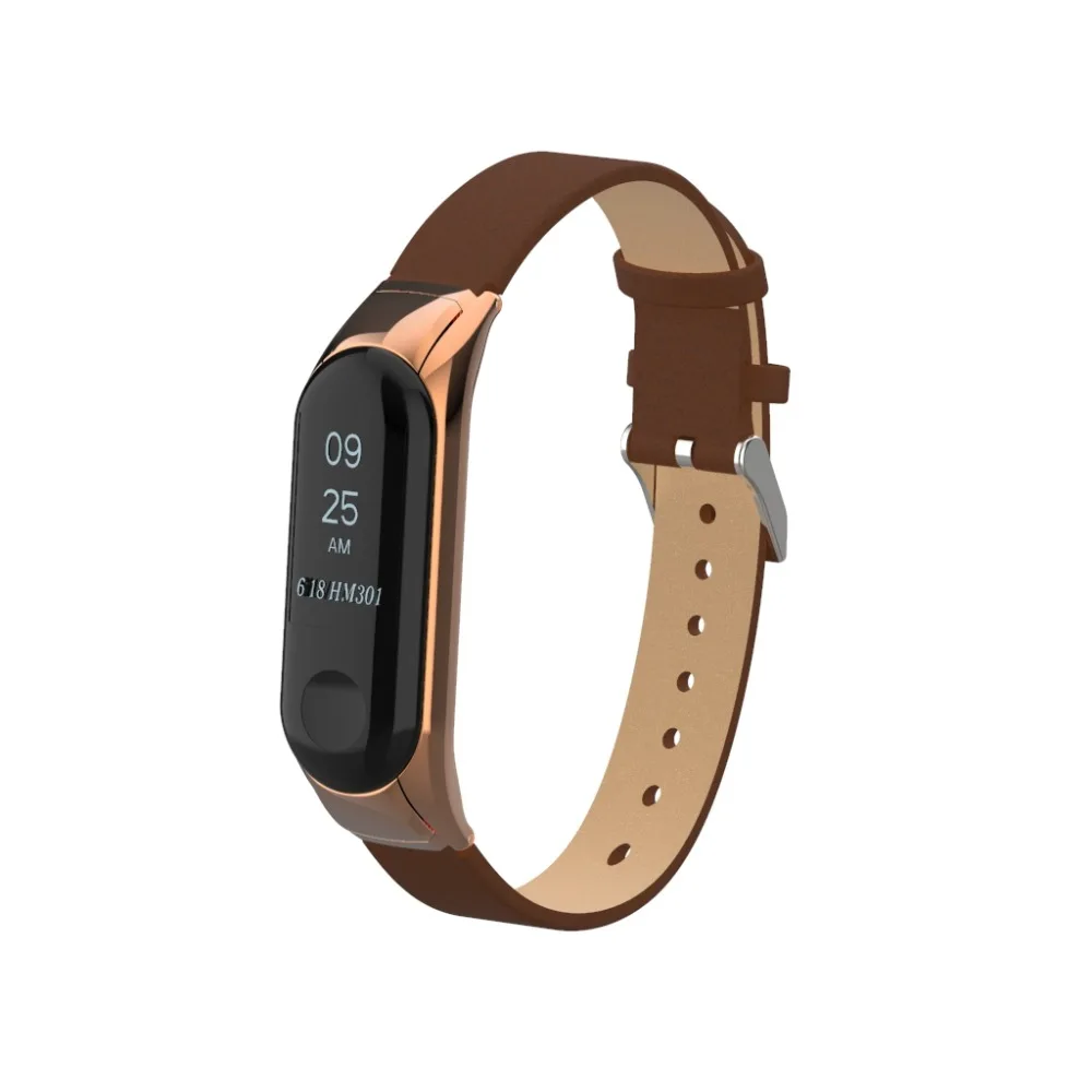 Металлический Стальной чехол mi Band 3 браслет ремешок кожаный Xiaomi mi 3 mi Band 3 ремешок для смарт-браслета mi band 3 сменный ремешок