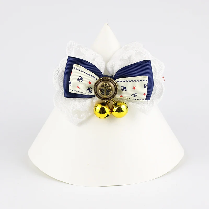 Милый ошейник для кошек кожаный колокольчик бант кружевная лента декоративный