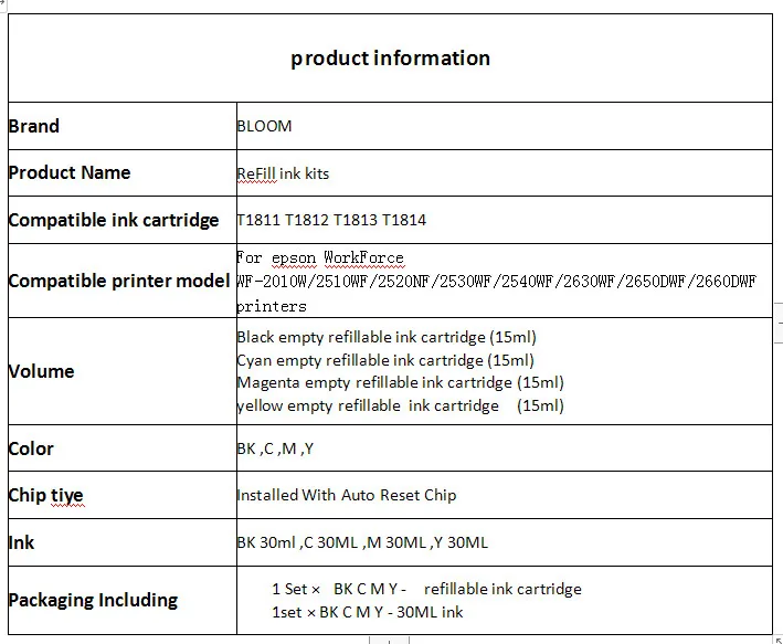 Набор чернил 16XL 16 T1631 чернильный картридж для EPSON WorkForce WF 2750 2760/2510WF/2520NF/2530WF/2540WF 2010W