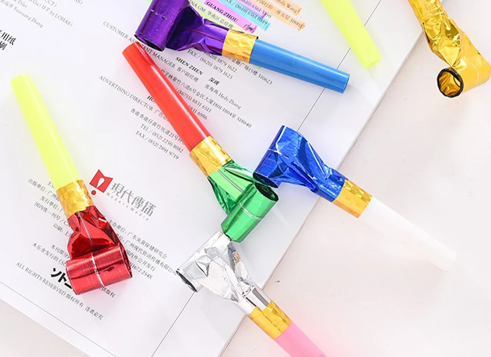 10PCS Small Multi Color Party Blowouts Whistles Kids Birthday Favors Decoration Supplies Noicemaker Goody Bags Pinata Toy | Игрушки и