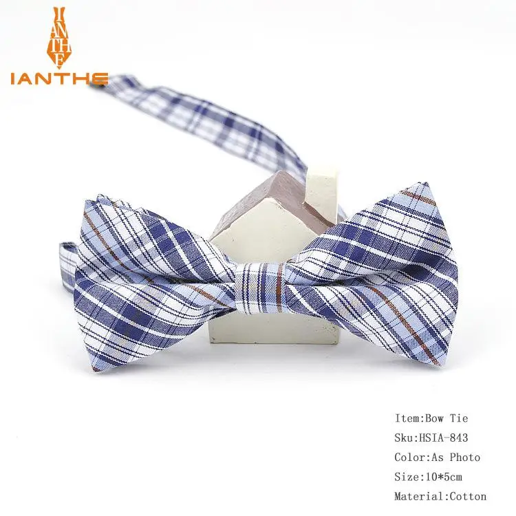 Фирменная Новинка Стиль плед Дети бабочкой Хлопок Дети Bowties Детские Классические Собака Кошка Полосатый проверьте Бабочка Детский галстук-бабочка - Цвет: IA843