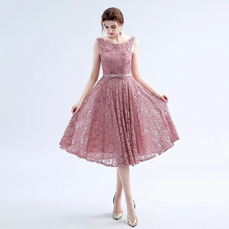 Suosikki/ Новое поступление, вечерние платья для торжественных вечеринок Vestido de Festa, длинное платье на шнуровке, с бусинами, длиной до колен