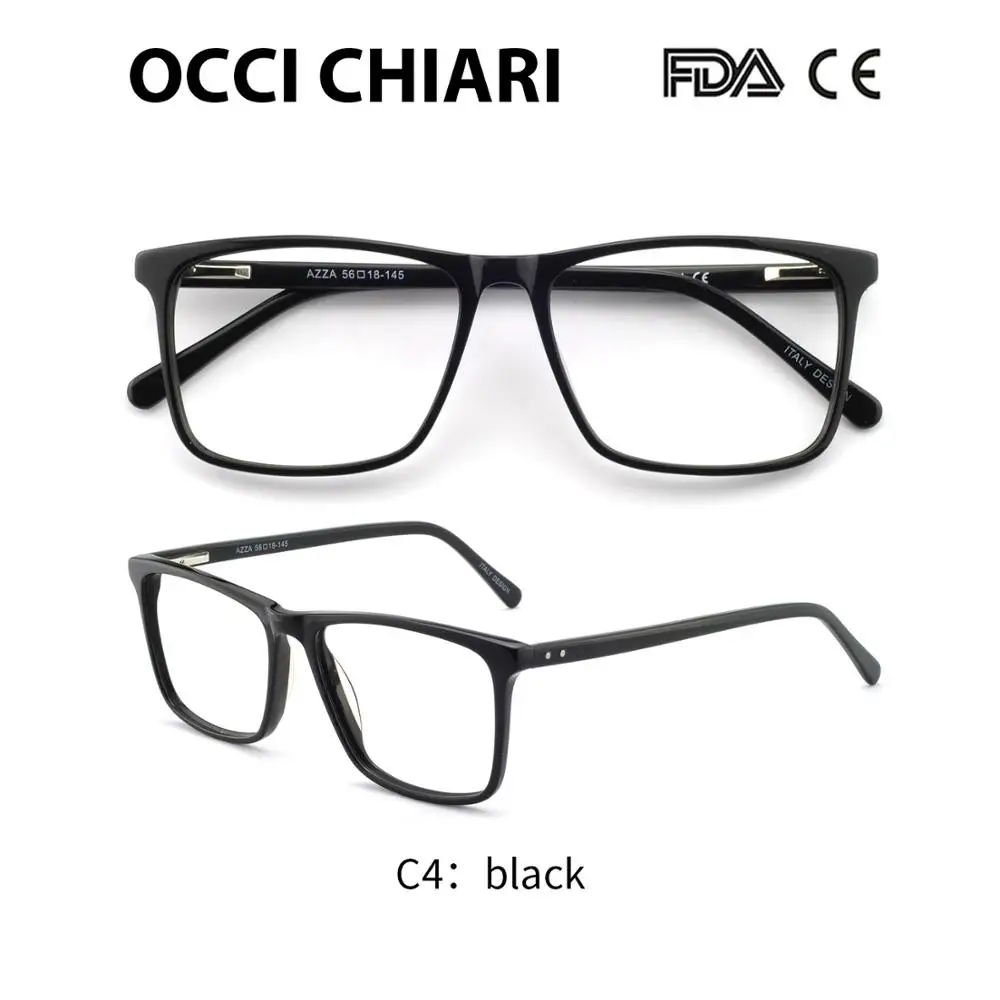 OCCI CHIARI, мужские очки, оправа, оптическая,, мужские, прозрачные линзы, по рецепту, анти-синий светильник, ацетат, очки, очки, W-COLOPI - Цвет оправы: C4-black
