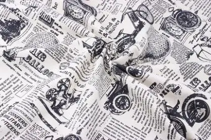 color A Сделай сам, Ретро стиль, белый, британский стиль, печать газет, хлопок, ткань, 145 см* 100 см, пэчворк(1 метр - Цвет: color A