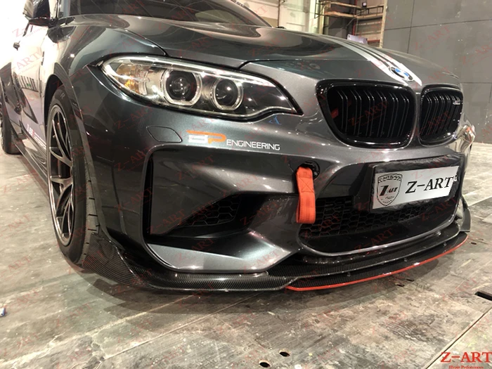 Z ART углеродное волокно передняя губа ДЛЯ BMW M2 реальные передний спойлер для F87 2015