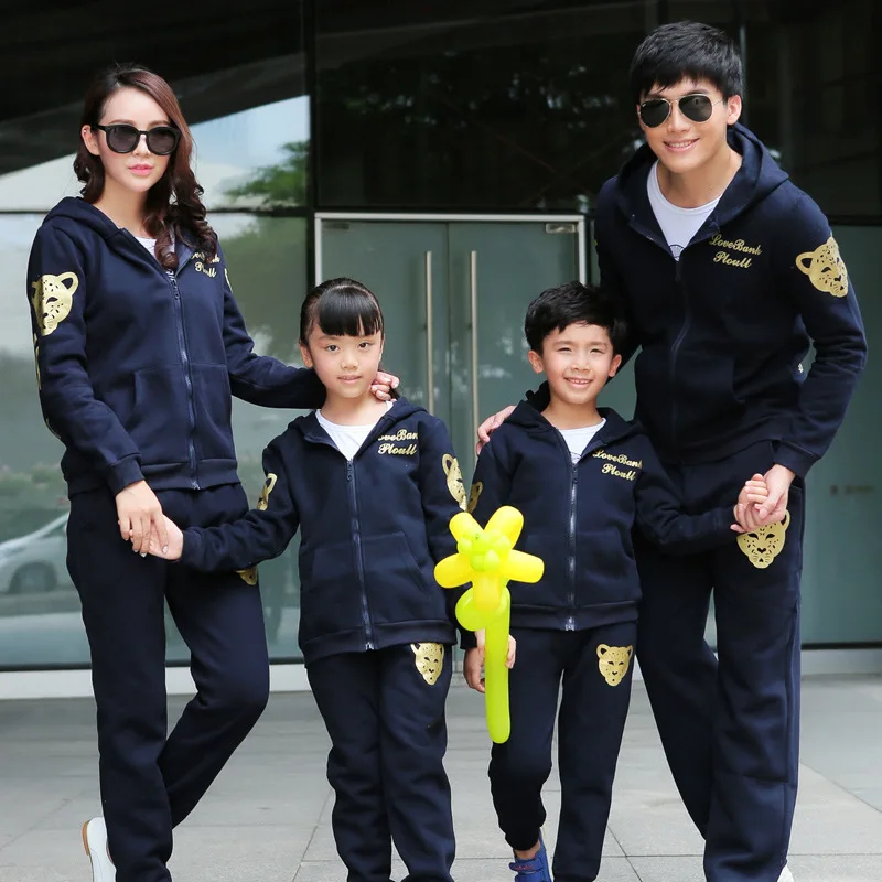 2016 г. новые одинаковые комплекты для семьи на весну-осень хлопковая спортивная