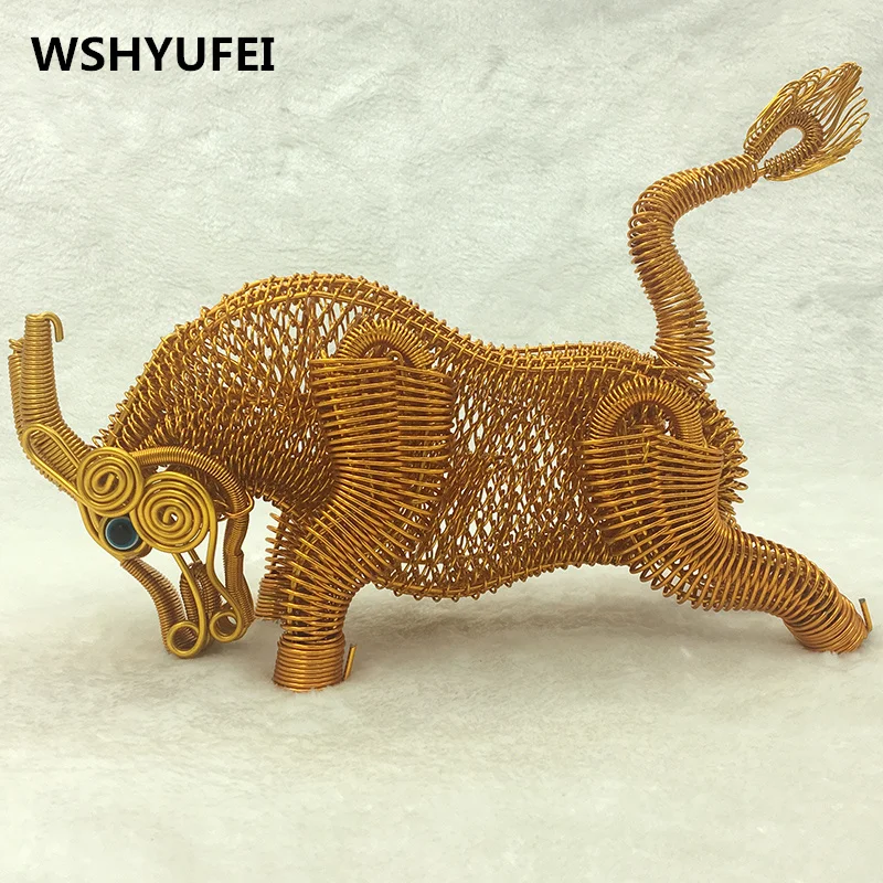 Металлическая Статуя алюминиевый ручной статуя коровы ретро украшения дома