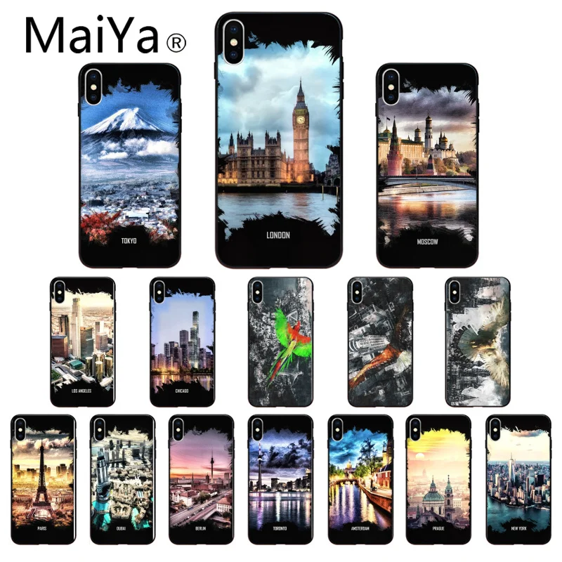 MaiYaCa City London, Нью-Йорк, Париж, Дубай, Москва, высокое качество, чехол для телефона, для iPhone 8, 7, 6, 6S Plus, 5, 5S, SE, XR, X, XS MAX, чехол