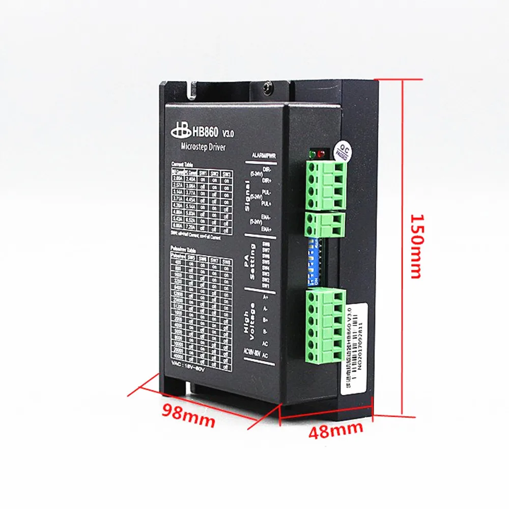 Гибридный шаговый двигатель BYG250-98 6.5N.m DSP цифровой драйвер HB860 открытый цикл кодер