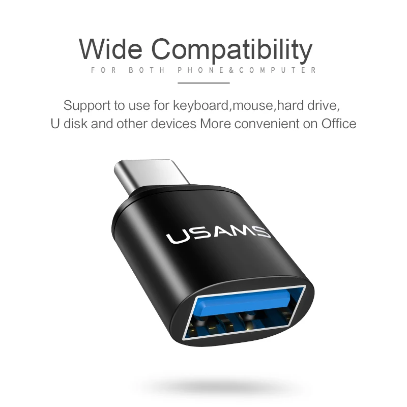 Otg адаптер от Тип C 3 0 USB USAMS для передачи данных 2 в 1 зарядки и синхронизации c типа