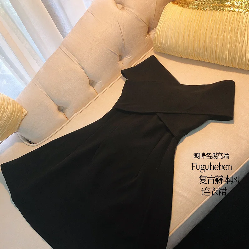 Sexy Off Shoulder Dress Women Hepburn Style Cross V-Neck High Waist Party Sundress 2019 Summer Mini Short Vintage Vestidos | Женская