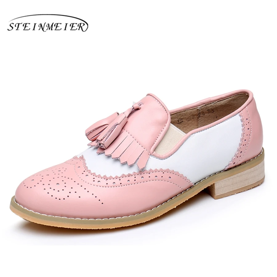 100% натуральная коровья кожа броги повседневные дизайнерские винтажные женские