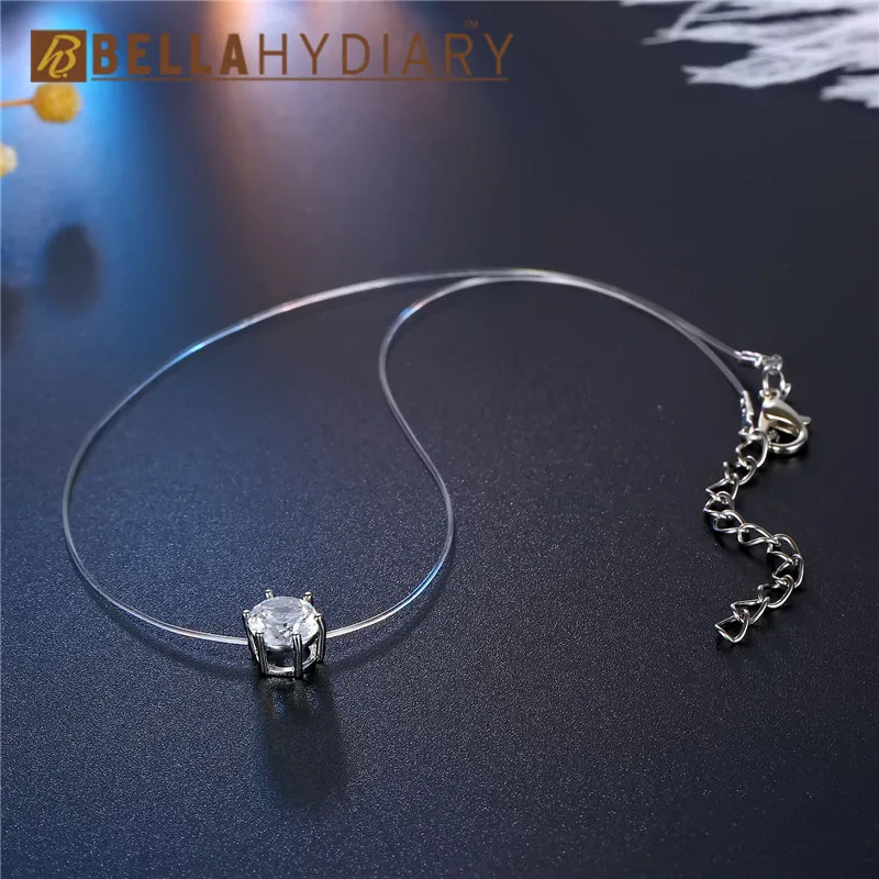 Ожерелье из прозрачной лески Bijoux серебряные невидимые ожерелья цепочки подвески