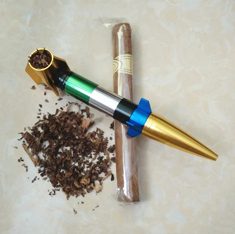 Высококачественная металлическая трубка в форме ракеты для курения табака