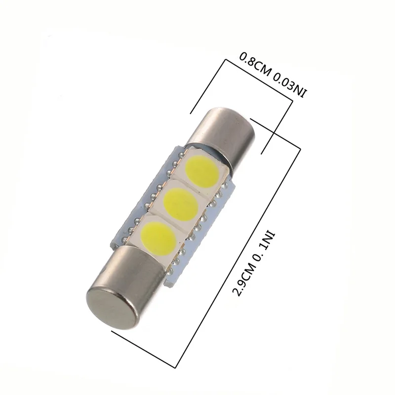 Светодиодный зеркальный светильник 10 шт. белый 29 мм 5050 3SMD | Автомобили и мотоциклы