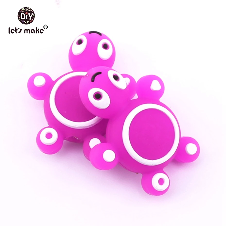 

Let's Make Baby Teether Silicone Beads Turtle 5pcs Colorful Mini Tortoise Toddler Toys Silicone Beads Nurse Gift Baby Teething
