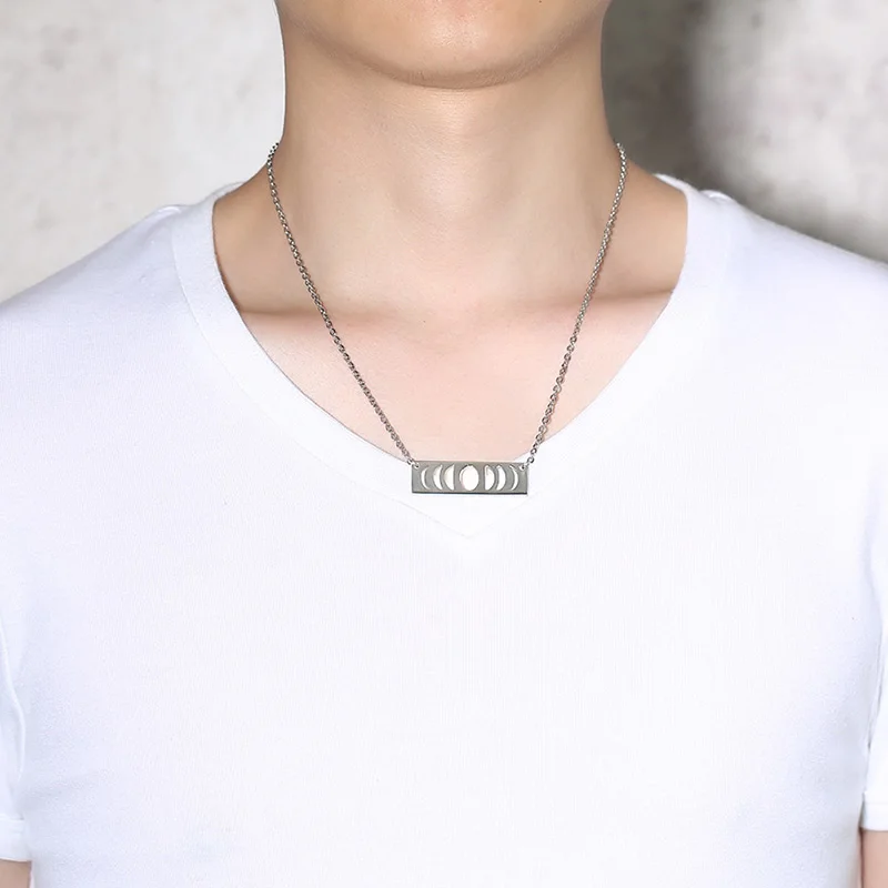 Ретро три богини кулон ожерелье для женщин из нержавеющей стали бар чокер