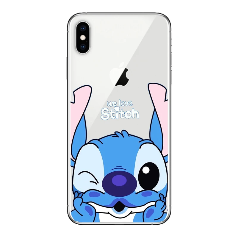 Мультяшный милый Стич Ститч чехол для телефона для iPhone 8 7 11Pro MAX 6 6S Plus X XR XS MAX 5 5S SE Мягкий силиконовый чехол из ТПУ - Цвет: TPU