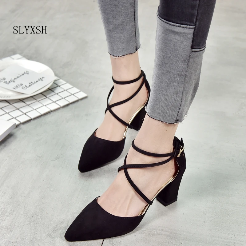 

SLYXSH 2019 New Sandals Women Shoes Sexy Pointed Toe Pumps Womens Green Ladies Shoe High Heels Wedding Plus Size 35-40