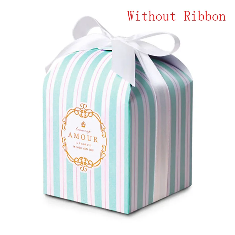 10 шт./лот Изысканная маленькая подарочная коробка в синюю и белую полоску для