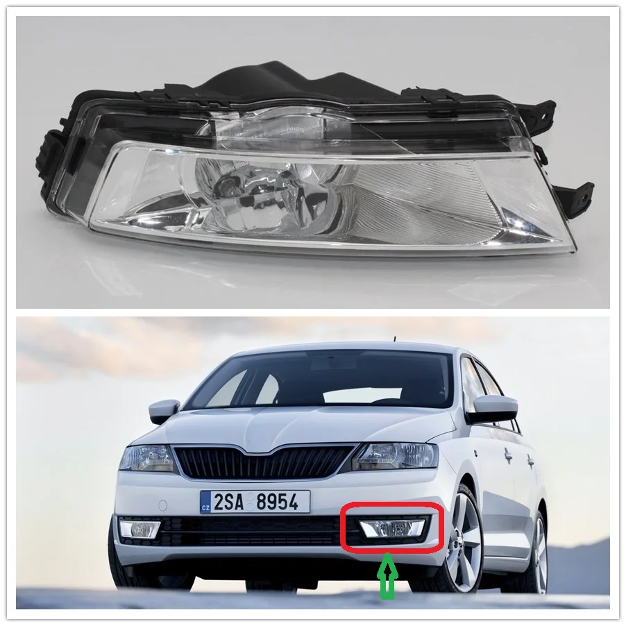 Левая сторона водителя для Skoda Rapid Spaceback 2013 автомобильный Стайлинг передний галогенный противотуманный светильник противотуманная фара