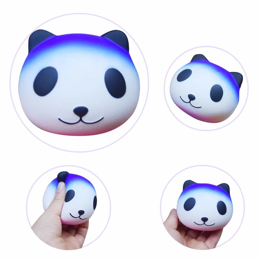Kawaii Jumbo Squishy Galaxy панда голова лицо мягкий медленно Восстанавливающий форму кулон