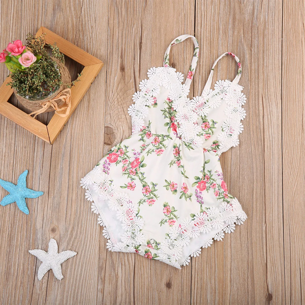 pudcoco Babies Floral Tassels Bodysuits Newborn Baby Girl Lace Strap Backless Casual Bodysuit Clothes Sunsuit Party Outfits | Детская