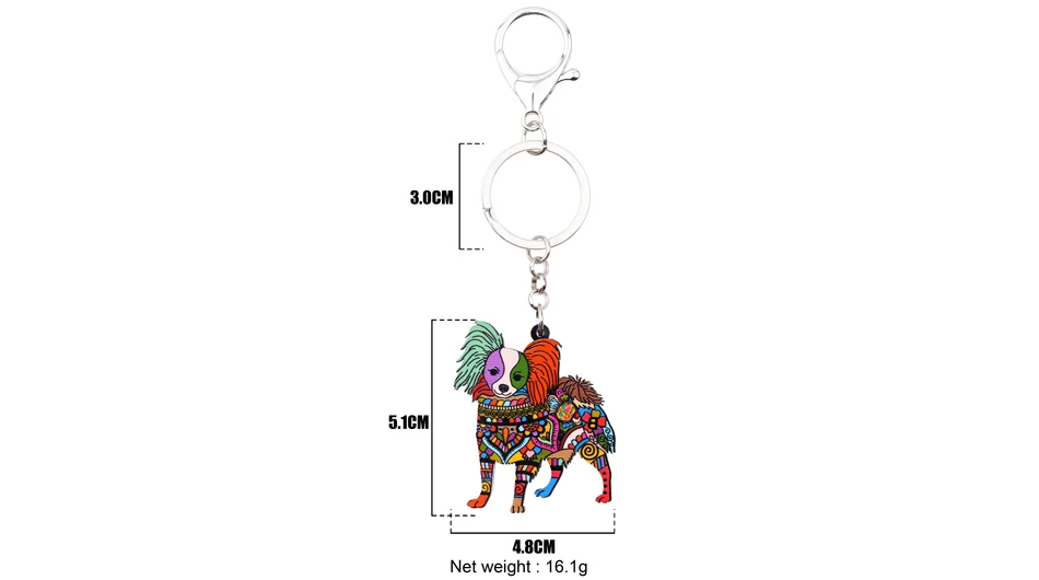 Bonsny, акриловый узор, Papillon, собачий брелок, брелок, сумка, сумочка, брелок, аксессуары, новая мода, ювелирное изделие для женщин