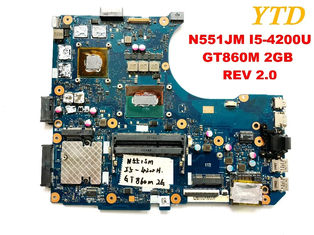 Оригинальная материнская плата для ноутбука ASUS N551JM модель I5-4200U GT860M 2 Гб REV 0
