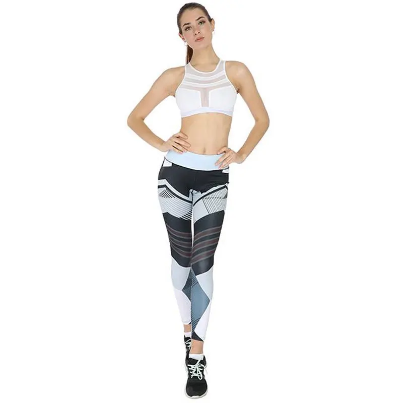 Женский спортивный костюм комплект для йоги эластичные леггинсы трико